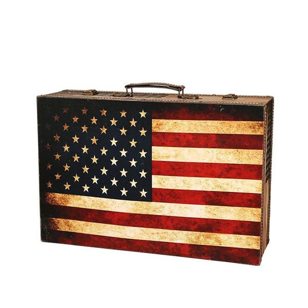 wooden suitcase flag travel wooden storage box makeup organizer box pgraphy props treasure chest home decoration, Pink;blue
wooden suitcase flag travel wooden storage box makeup organizer box pgraphy props treasure chest home decoration, Pink;blue