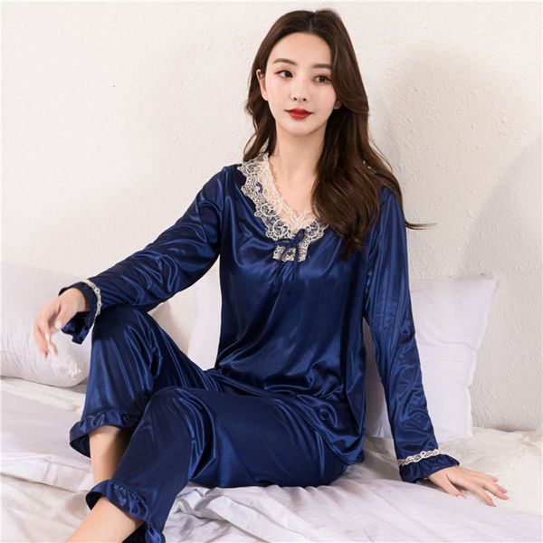 spring new ice silk suit loose add fat can be tied women's two-piece pajamas, Black;red
spring new ice silk suit loose add fat can be tied women's two-piece pajamas, Black;red