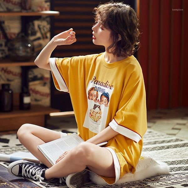 plus size summer pajamas set women pyjamas femme sleepwear night suit pijama mujer home wear female loose cartoon nightwear girl1, Black;brown
plus size summer pajamas set women pyjamas femme sleepwear night suit pijama mujer home wear female loose cartoon nightwear girl1, Black;brown
