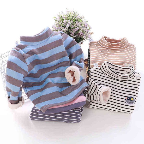 baby boys t-shirts cotton long sleeve striped plus velvet kids shirt soft new casual turtleneck bottom girl children clothes g220223, Blue
baby boys t-shirts cotton long sleeve striped plus velvet kids shirt soft new casual turtleneck bottom girl children clothes g220223, Blue