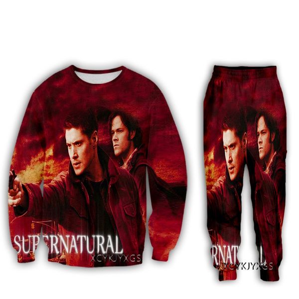new men women's sportwear track suits print the supernatural crewneck sweatshirt/jogger pantstracksuits za20, Black
new men women's sportwear track suits print the supernatural crewneck sweatshirt/jogger pantstracksuits za20, Black