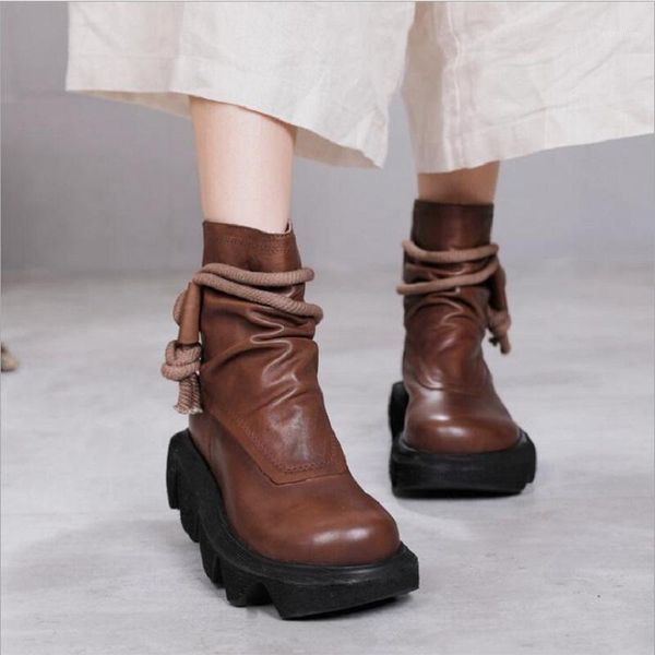 spring autumn new retro sewing pleated platform genuine leather women short motorcycle boots plush ladies ankle equestrian botas1, Black
spring autumn new retro sewing pleated platform genuine leather women short motorcycle boots plush ladies ankle equestrian botas1, Black