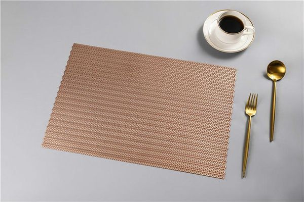 4 шт. pvc placemats без скольжения теплоизоляция полый прямоугольный прямоугольная пшеница для приема пищи коврик для охраны окружающей сред