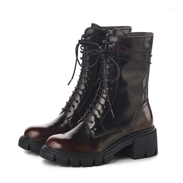 boots 2021 winter shoes women's mid-calf mixed colors lace up thick bottom bright leather botas mujer1, Black
boots 2021 winter shoes women's mid-calf mixed colors lace up thick bottom bright leather botas mujer1, Black