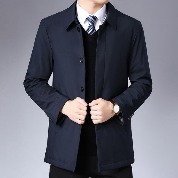 men's down & parkas boutique jacket, middle-aged men leisure pure color jacket lapel cotton-padded clothes button shirts a undertakes, Black
men's down & parkas boutique jacket, middle-aged men leisure pure color jacket lapel cotton-padded clothes button shirts a undertakes, Black