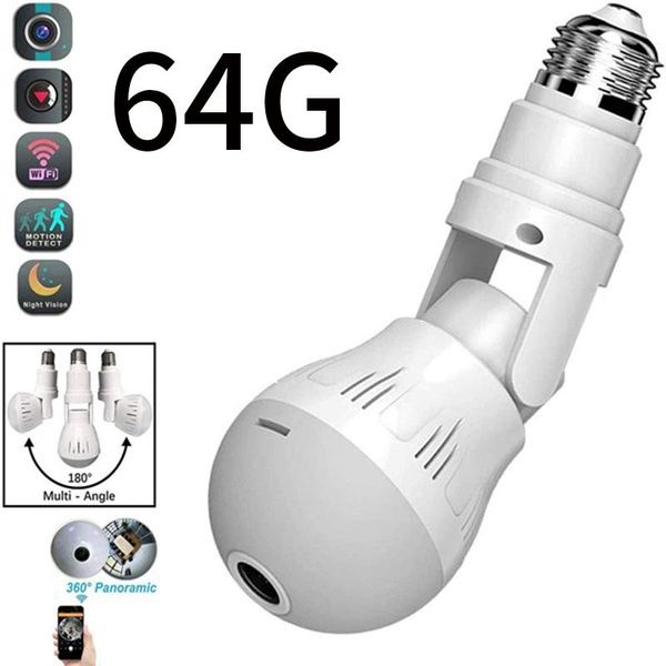 2mp wifi camera panorama security camera cctv bulb fisheye two-way night vision led light camera(64g
2mp wifi camera panorama security camera cctv bulb fisheye two-way night vision led light camera(64g