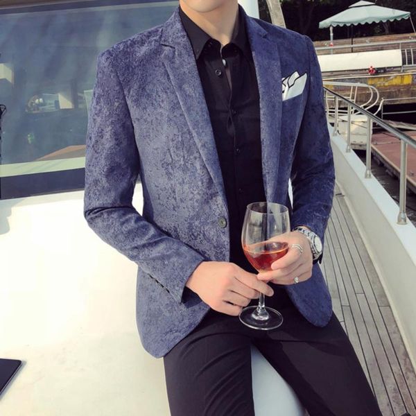 england velvet men blazer fashion business casual suits coat wedding dress blazer jacket green blue formal blazers, White;black
england velvet men blazer fashion business casual suits coat wedding dress blazer jacket green blue formal blazers, White;black