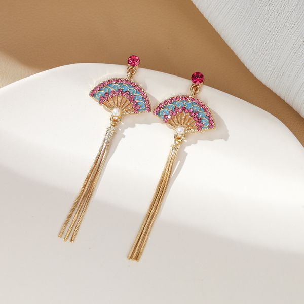 npkds chinese style new folding fan modeling hanging dangle womens earrings fashion simple tassel long earrings hook exquisite, Golden
npkds chinese style new folding fan modeling hanging dangle womens earrings fashion simple tassel long earrings hook exquisite, Golden