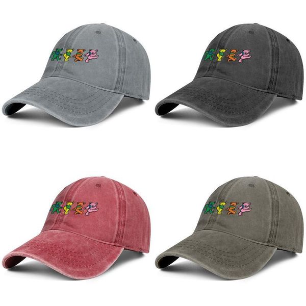 men women grateful dead five dancing bears fashion denim baseball cap cool washed dad hats adjustable vintage ball, Blue;gray 
men women grateful dead five dancing bears fashion denim baseball cap cool washed dad hats adjustable vintage ball, Blue;gray
