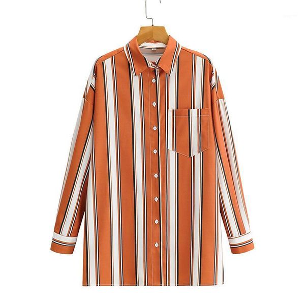 women summer fashion blouses shirts 2020 loose long sleeve striped pockets female casual street smock clothes blusas1, White
women summer fashion blouses shirts 2020 loose long sleeve striped pockets female casual street smock clothes blusas1, White