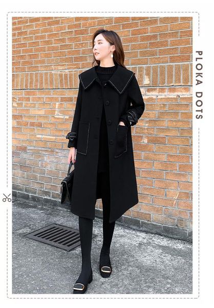 2021 new womens fashion mid single breasted wool blend coats long sleeve woolen peacoats jackets outerwaer pym0, Black
2021 new womens fashion mid single breasted wool blend coats long sleeve woolen peacoats jackets outerwaer pym0, Black