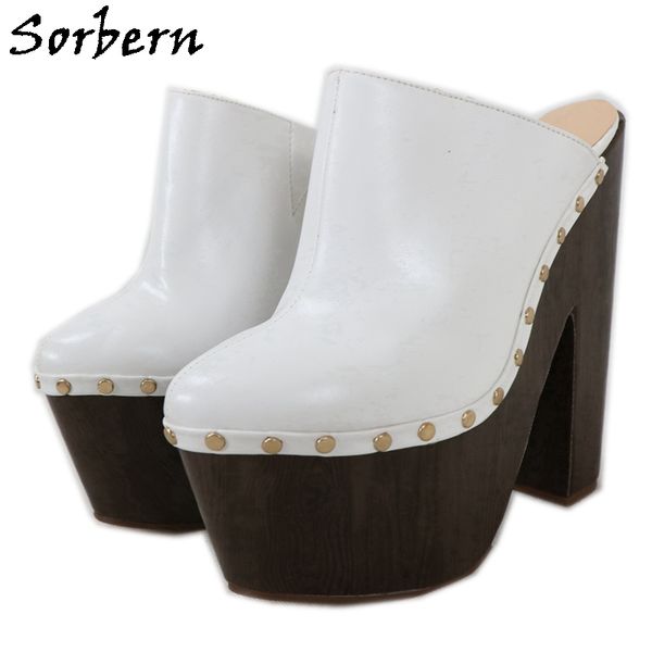 sorbern white matt women dress shoes block high heel mules pump slip on chunky heeled, Black
sorbern white matt women dress shoes block high heel mules pump slip on chunky heeled, Black