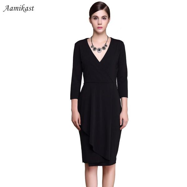h0534 women dresses new fashion elegant v-neck three quarter sleeve business party s l xl xxl xxxl, Black;gray
h0534 women dresses new fashion elegant v-neck three quarter sleeve business party s l xl xxl xxxl, Black;gray
