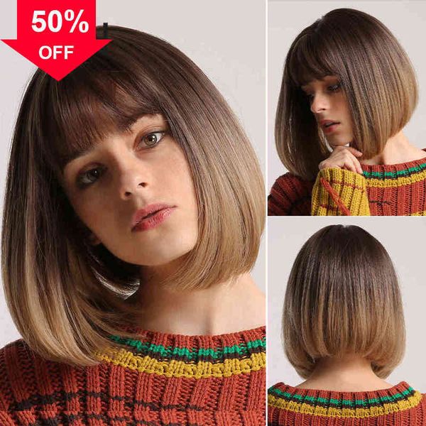 in ombre to light brown medium long straight bob wig with bangs cosplay wigs for women heat ristant synthetic hair, Black
in ombre to light brown medium long straight bob wig with bangs cosplay wigs for women heat ristant synthetic hair, Black