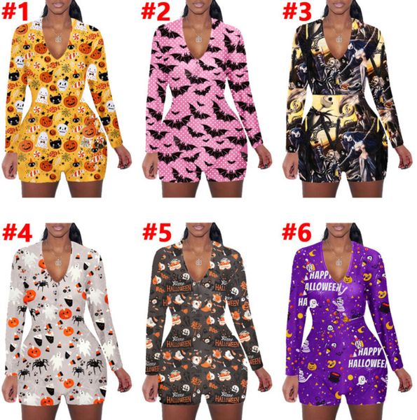 women jumpsuit halloween slim casual pattern printed long sleeve shorts ladies new fashion home onesies rompers 2020 p785, Black;white
women jumpsuit halloween slim casual pattern printed long sleeve shorts ladies new fashion home onesies rompers 2020 p785, Black;white
