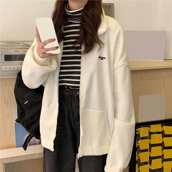 2021 harajuku women zip-up hoodies plus velvet fleece warm winter sweatshirts jacket casual loose stand collar oversized hoodie, Black;brown
2021 harajuku women zip-up hoodies plus velvet fleece warm winter sweatshirts jacket casual loose stand collar oversized hoodie, Black;brown