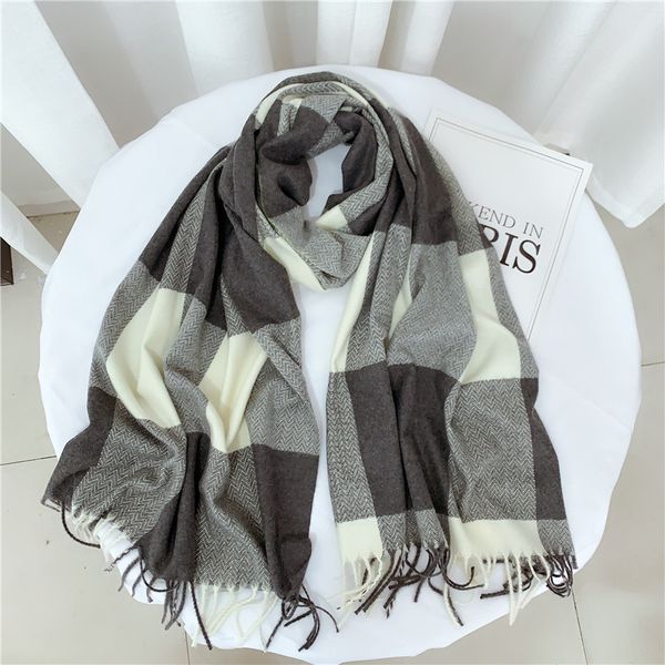 scarf women autumn korean versatile plaid shawl dual purpose thickened long winter warm british student neck, Blue;gray
scarf women autumn korean versatile plaid shawl dual purpose thickened long winter warm british student neck, Blue;gray