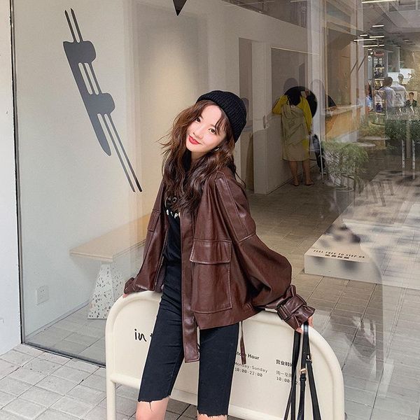 2021 new fashion winter casual faux leather loose jackets ladies motorbike long sleeve coat women solid outerwear female y442, Black
2021 new fashion winter casual faux leather loose jackets ladies motorbike long sleeve coat women solid outerwear female y442, Black