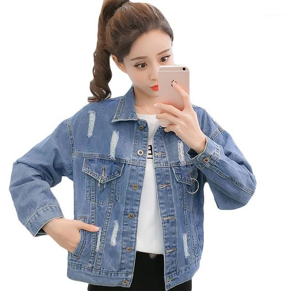 women's jackets 2021 hole jeans jacket women basic coat spring autumn short slim denim casual student d7011, Black;brown
women's jackets 2021 hole jeans jacket women basic coat spring autumn short slim denim casual student d7011, Black;brown