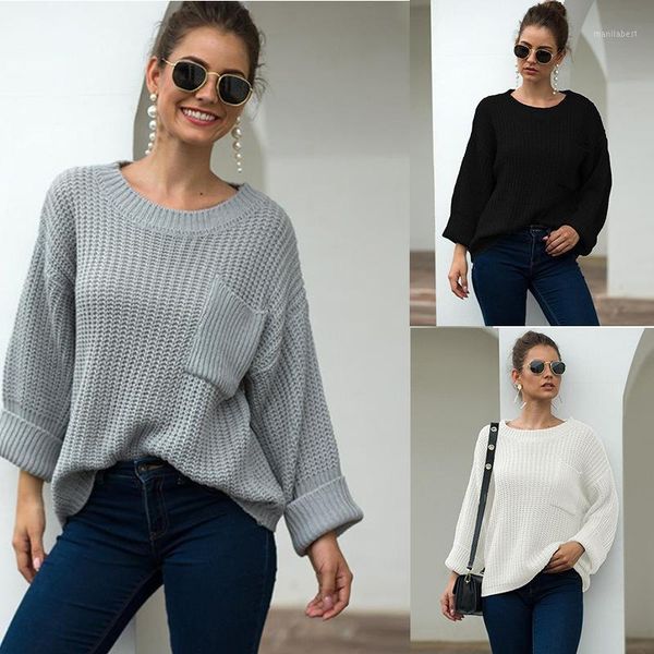 2020 autumn and winter women's large pocket sweater women's thick needle pullover loose sweater womens pullover women1, White;black
2020 autumn and winter women's large pocket sweater women's thick needle pullover loose sweater womens pullover women1, White;black
