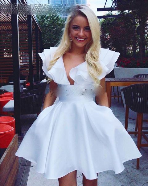setwell deep v-neck a-line cocktail dresses sleeveless ruffled short mini high waist white prom party gowns, Black
setwell deep v-neck a-line cocktail dresses sleeveless ruffled short mini high waist white prom party gowns, Black