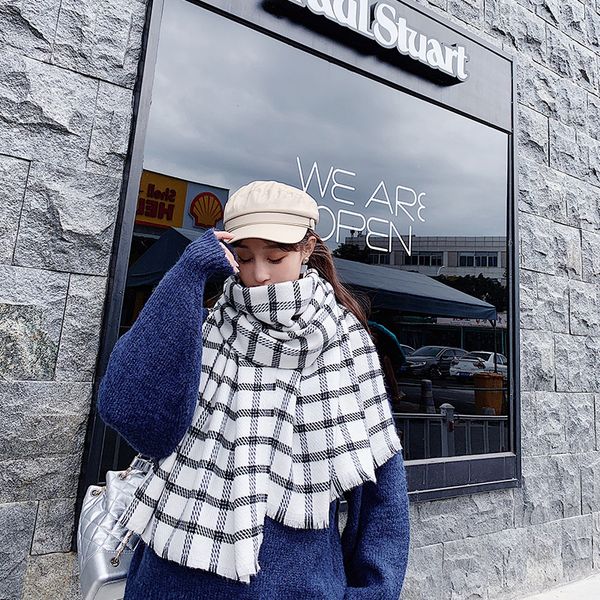 imitation cashmere scarf for women winter new brand version versatile stripe student thick warm neck shawl klwe, Blue;gray
imitation cashmere scarf for women winter new brand version versatile stripe student thick warm neck shawl klwe, Blue;gray
