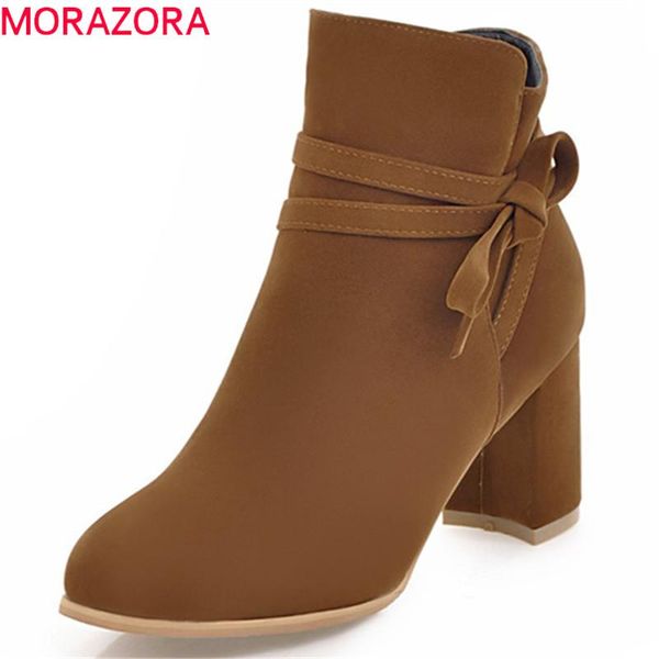 boots morazora pu nubuck leather ankle for women high heels shoes woman fashion female zip solid bowtie big size 34-43, Black
boots morazora pu nubuck leather ankle for women high heels shoes woman fashion female zip solid bowtie big size 34-43, Black