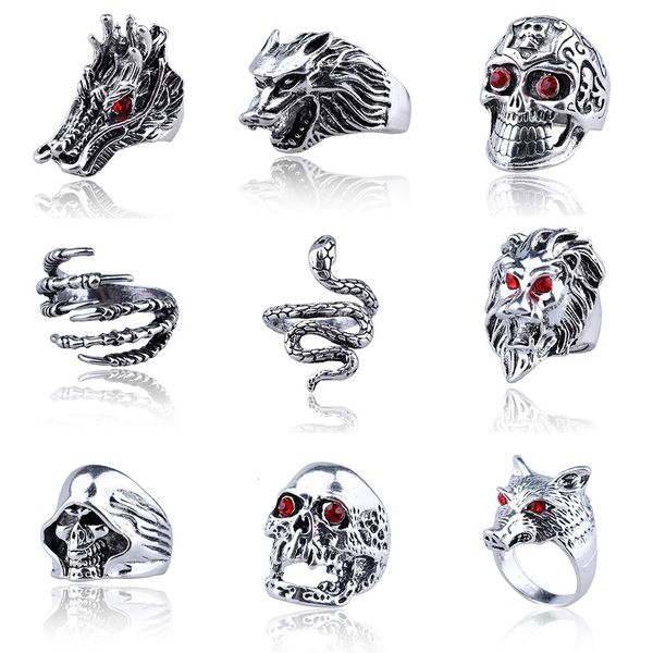 kumi hip punk trendsetter men's ring hop trendy domineering personalized hand jewelry, Silver
kumi hip punk trendsetter men's ring hop trendy domineering personalized hand jewelry, Silver