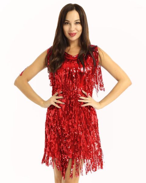 women v-neck sleeveless sparkling sequins tassels fringe ballroom samba tango latin dance dress stage performance rave costume1, Black;red
women v-neck sleeveless sparkling sequins tassels fringe ballroom samba tango latin dance dress stage performance rave costume1, Black;red