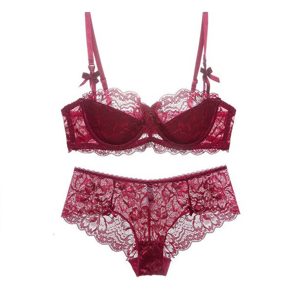 large size lace thin cotton women's bra micro gathered adjustable underwear suit, Red;black
large size lace thin cotton women's bra micro gathered adjustable underwear suit, Red;black