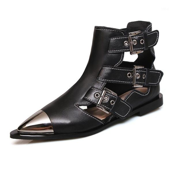 agodor hollow out genuine leather summer boots woman metal buckle pointed toe fashion punk black white ankle boots1
agodor hollow out genuine leather summer boots woman metal buckle pointed toe fashion punk black white ankle boots1