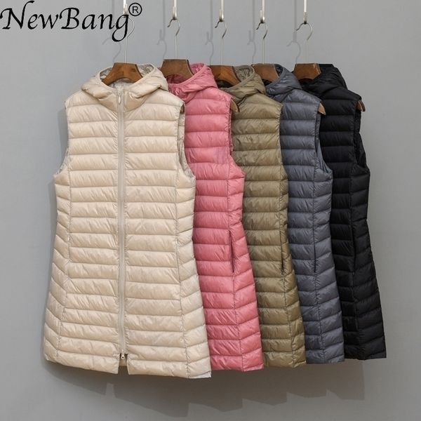 newbang ultra light down vest women brand long vest women hooded lightweight waistcoat female down coat long slim sleeveless 201102, Black;white
newbang ultra light down vest women brand long vest women hooded lightweight waistcoat female down coat long slim sleeveless 201102, Black;white