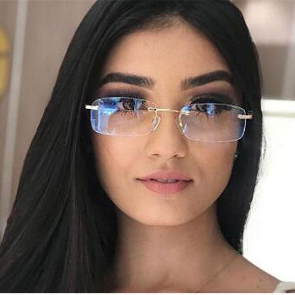 sunglasses rimless rectangular clear lens women men 2021 fashion brand designer uv400 protection small shades zonnebril dames, White;black
sunglasses rimless rectangular clear lens women men 2021 fashion brand designer uv400 protection small shades zonnebril dames, White;black