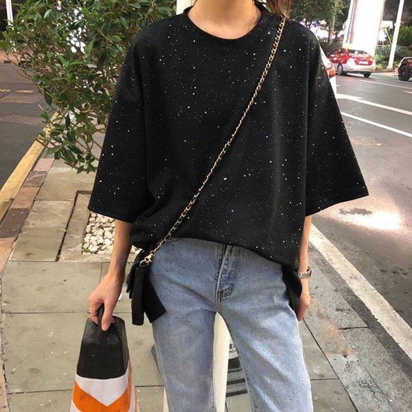 women tee shirts casual sequins casual slim t-shirt women black white fashion t shirt drop shipping
women tee shirts casual sequins casual slim t-shirt women black white fashion t shirt drop shipping