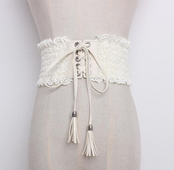 women's runway fashion elastic lace bandage cummerbunds female dress corsets waistband belts decoration wide belt r1626, Black;brown
women's runway fashion elastic lace bandage cummerbunds female dress corsets waistband belts decoration wide belt r1626, Black;brown