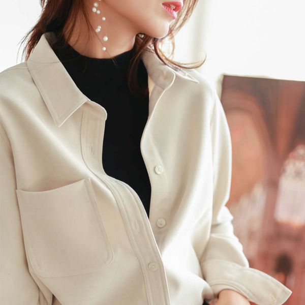 moulted for women hong kong style in autumn winter, with loose long sleev and thick overlapped shirt, White
moulted for women hong kong style in autumn winter, with loose long sleev and thick overlapped shirt, White