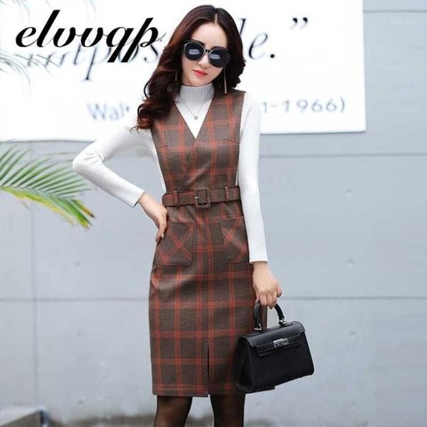 casual dresses women autumn winter vest dress v-neck vintage sleeveless pocket plaid female slim belt office vestidos1, Black;gray
casual dresses women autumn winter vest dress v-neck vintage sleeveless pocket plaid female slim belt office vestidos1, Black;gray