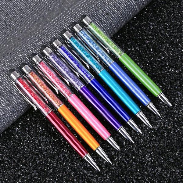 Metallic Crystal Pen Office Stationery School Supplies Pen Handwriting Capacitance Diamond Pencil Touch Screen Ball -point Pen