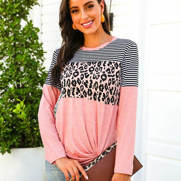 2020 women long sleeve leopard stripe solid patchwork knot casual women t shirts autumn aesthetic clothes female tee shirt, White
2020 women long sleeve leopard stripe solid patchwork knot casual women t shirts autumn aesthetic clothes female tee shirt, White