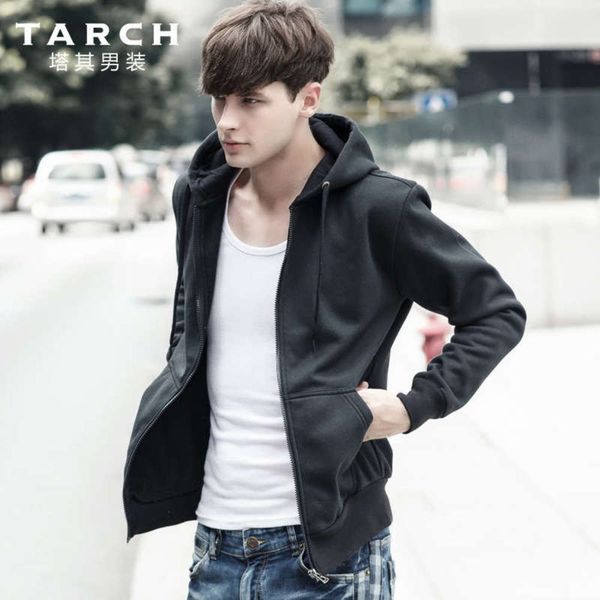 slim korean autumn hooded cardigan new solid color youth sports coat men's sweater, Gray
slim korean autumn hooded cardigan new solid color youth sports coat men's sweater, Gray