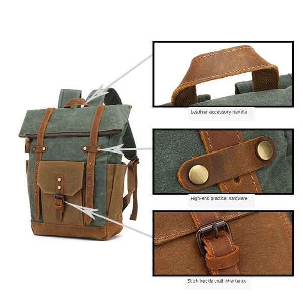 luxury vintage canvas backpacks for men oil wax canvas leather travel backpack large waterproof daypacks retro bagpack
luxury vintage canvas backpacks for men oil wax canvas leather travel backpack large waterproof daypacks retro bagpack