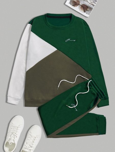 men cut and sew letter embroidery thermal pullover & drawstring waist sweatpants b1uv#, Gray
men cut and sew letter embroidery thermal pullover & drawstring waist sweatpants b1uv#, Gray
