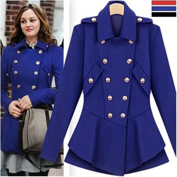 women's wool & blends trending women celebrity style double breated jacket, cute peplum fashion design woolen jacket, Black
women's wool & blends trending women celebrity style double breated jacket, cute peplum fashion design woolen jacket, Black