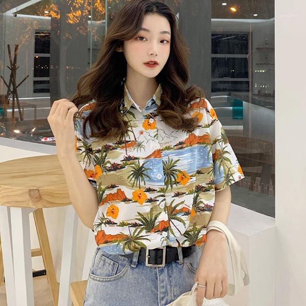 women's blouses & shirts hawaii beach vacation women's retro turn-down collar printed shirt loose casual short sleeve blouse summe, White
women's blouses & shirts hawaii beach vacation women's retro turn-down collar printed shirt loose casual short sleeve blouse summe, White