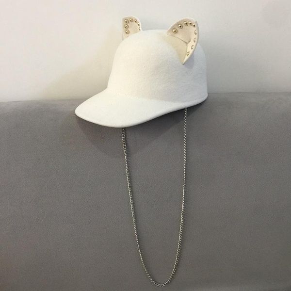 stingy brim hats 202111-nao-ear autumn winter rivet spirit ear white wool chain cute lady octagonal hat women visors cap, Blue;gray
stingy brim hats 202111-nao-ear autumn winter rivet spirit ear white wool chain cute lady octagonal hat women visors cap, Blue;gray