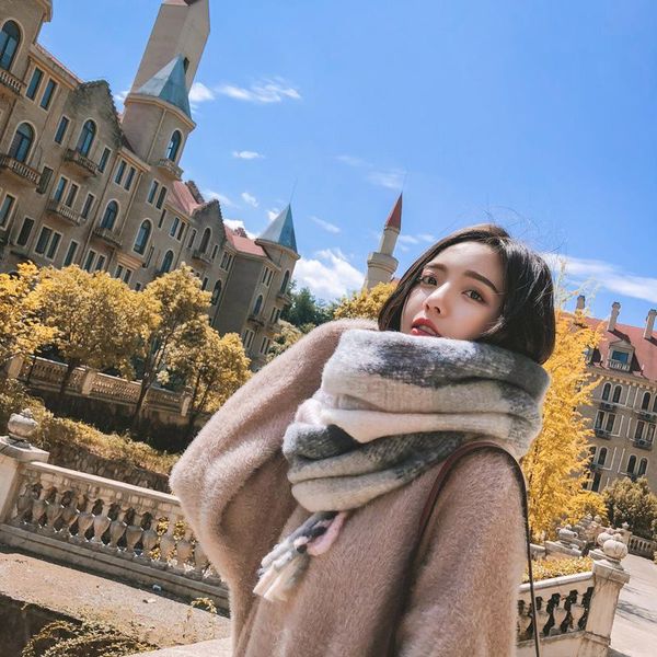 korean-style new style scarf thick and plaid thick braids tassled shawl dual use versatile indie-style scarf winter, Blue;gray
korean-style new style scarf thick and plaid thick braids tassled shawl dual use versatile indie-style scarf winter, Blue;gray