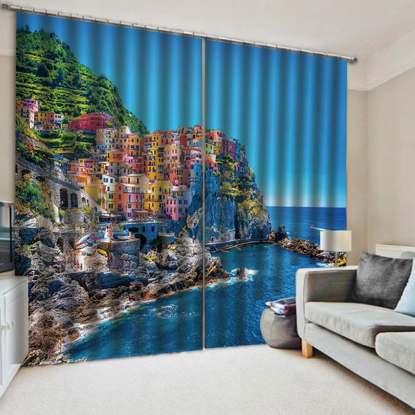 luxury blackout 3d window curtain for living room bedroom customized size cushions cover blue seaside landscape curtains
luxury blackout 3d window curtain for living room bedroom customized size cushions cover blue seaside landscape curtains