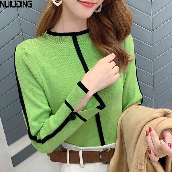 nijiuding fall/winter turtleneck long sleeve korean women's knit base shirt high neck slim slim sweater fashion 201023, White;black
nijiuding fall/winter turtleneck long sleeve korean women's knit base shirt high neck slim slim sweater fashion 201023, White;black