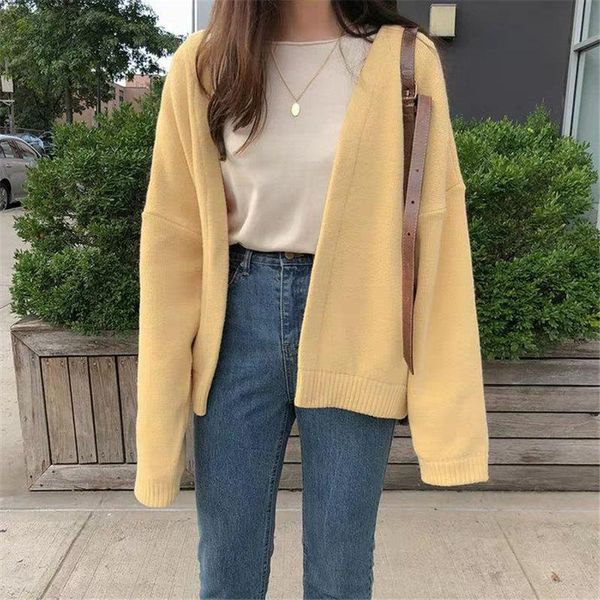elegant loose regular new open stitch cardigans sweet gentle brief students chic lazy style casual knitted sweaters, White;black
elegant loose regular new open stitch cardigans sweet gentle brief students chic lazy style casual knitted sweaters, White;black