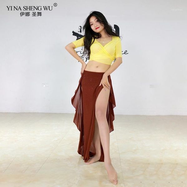 new belly dance costumes set 2pcs water yarn long split skirt female women bellydance short sleeves training clothes1, Black;red
new belly dance costumes set 2pcs water yarn long split skirt female women bellydance short sleeves training clothes1, Black;red